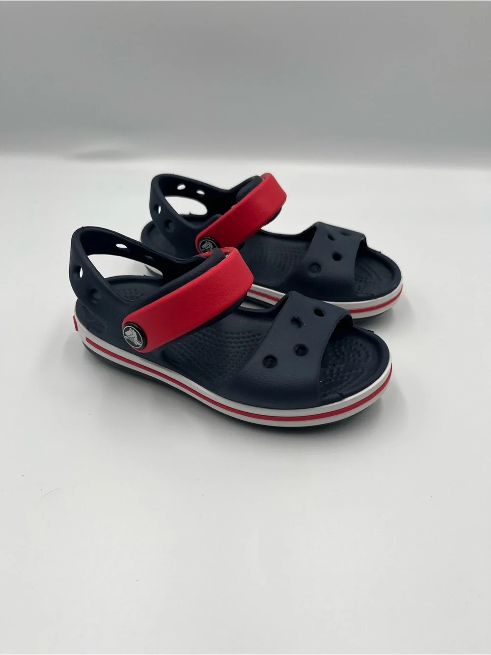 Crocs Kids Crocband Sandals Navy Blue Red Toddler Size C8